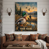Maxcorners Moose Hunting Low Poly Mountain Personalized Canvas Wall Art