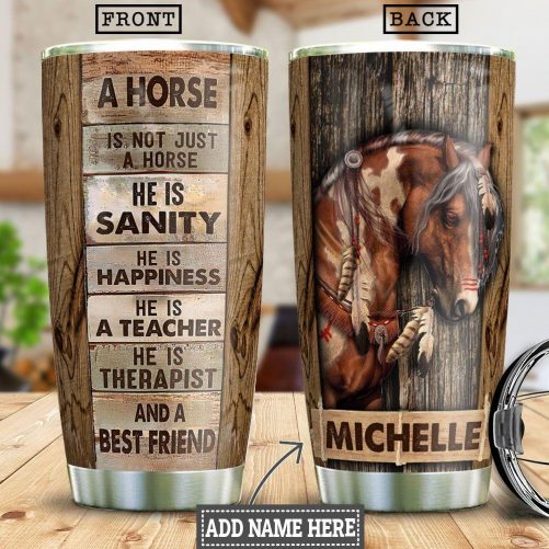 Maxcorners Wild Spirit Horse Thermos Personalized Name Tumbler