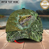 Maxcorners Fishing Marsh Grass Water Splash Personalized 3D Cap (12 Fish Species)