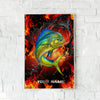Maxcorners Mahi Mahi Fishing Inferno Motion Splash Design Personalized Name 3D Poster