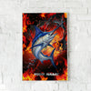 Maxcorners Blue Marlin Fishing Firestorm Action Pose Personalized Name 3D Poster