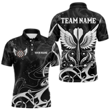 Maxcorners Personalized White Black Arrow Wings Dart Shirts For Men Team Darts Jerseys LM054