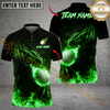 Maxcorners Fire Dragon Fairway Golf Polo Customized Name, Team Name 3D Shirts (4 Colors)