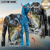 Maxcorners Fishing Sparkling Water Smoke Pattern Design Custom Name & Team Name 3D Shirts
