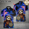Maxcorners Darts Sloth With Dartboard Design Multicolor Customized Name, Team Name 3D Shirts