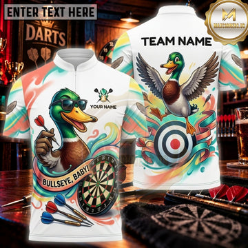 Maxcorners Darts White Green Duck Target Challenge Personalized Name 3D Unisex Shirt