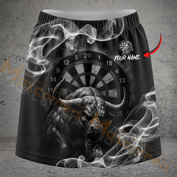 Maxcorners Darts Smoky Black Bull Dartboard Personalized 3D Skirts With Shorts