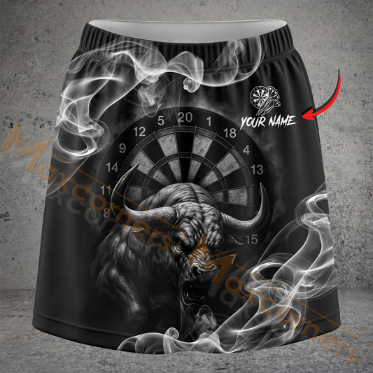 Maxcorners Darts Smoky Black Bull Dartboard Personalized 3D Skirts With Shorts