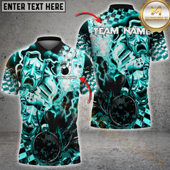 Maxcorners Bowling Electric Theatrical Multicolor Options Personalized Name, Team Name 3D Shirt