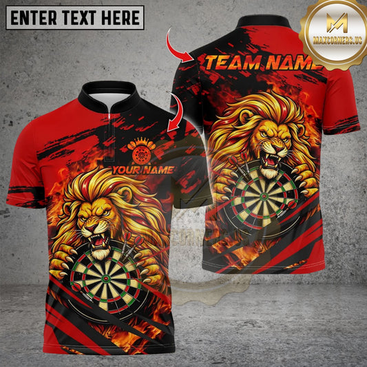 Maxcorners Darts Lion Vinatge Multicolor Customized Name, Team Name 3D Shirt
