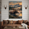 Maxcorners Duck Hunting Low Poly Mallard Wetlands Personalized Canvas Wall Art