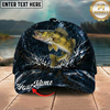 Maxcorners Fishing Dark Ocean Splash Personalized 3D Cap (12 Fish Species)