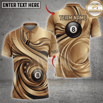Maxcorners Eight Ball Marble Swirl Liquid Billiards Shirt Multicolor Customized Name, Team Name 3D Shirts