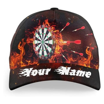 Maxcorners Custom Flame Darts 3D Baseball Cap, Custom Darts Caps Hats LM0402