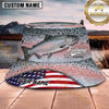 Maxcorners Fishing American Flag Fish Scale Camouflage Personalized 3D Bucket Hat (13 Fish Species)