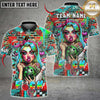 Maxcorners Bowling Punk Girl Graffiti Wall Bowling Ball Tattoo Style Multicolor Customized Name, Team Name 3D Shirts
