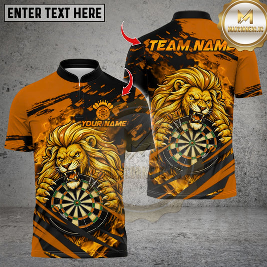 Maxcorners Darts Lion Vinatge Multicolor Customized Name, Team Name 3D Shirt