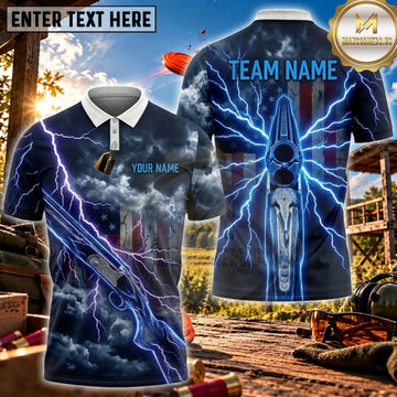 Maxcorners Clay Shooting Electric Lightning Shooter Personalized Name 3D Unisex Shirt