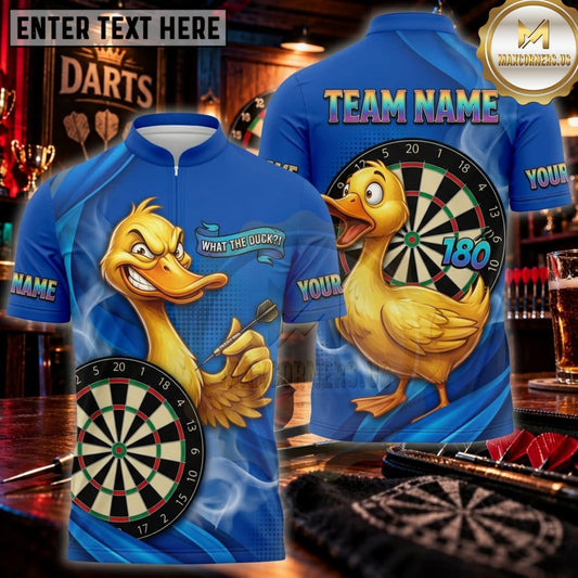 Maxcorners Darts Blue Yellow Duck King Bullseye Personalized Name 3D Unisex Shirt