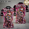 Maxcorners Darts Hip Hop Girl & Pitbull Dog Diamond Multicolor Customized Name, Team Name 3D Shirts