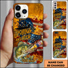 Maxcorners Fishing Phone Case And Beer Golden Splash Design Personalized Name 3D Phone Case (10 Fish Species)