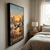 Maxcorners Moose Hunting Mountain Sunrise Lake Personalized Canvas Wall Art