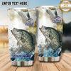 Maxcorners Fishing Tumbler White Blue Halftone Splash Design Personalized Name Tumbler (13 Species)