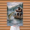 Maxcorners Northern Pike Fishing Bigfoot Wilderness Lake Style Personalized Name 3D Poster