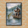 Maxcorners Northern Pike Fishing Bigfoot Wilderness Lake Style Personalized Name 3D Poster