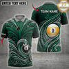 Maxcorners Nine Ball Eight Ball Waves Polynesian Tattoo Billiards Top Multicolor Customized Name, Team Name 3D Shirts