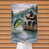 Maxcorners Mahi Mahi Fishing Bigfoot Artistic Lake Adventure Style Personalized Name 3D Poster
