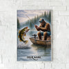 Maxcorners Largemouth Bass Fishing Bigfoot Rustic Angler Scene Style Personalized Name 3D Poster