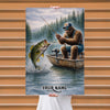 Maxcorners Largemouth Bass Fishing Bigfoot Calm Lake Scene Style Personalized Name 3D Poster