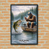 Maxcorners Largemouth Bass Fishing Bigfoot Calm Lake Scene Style Personalized Name 3D Poster