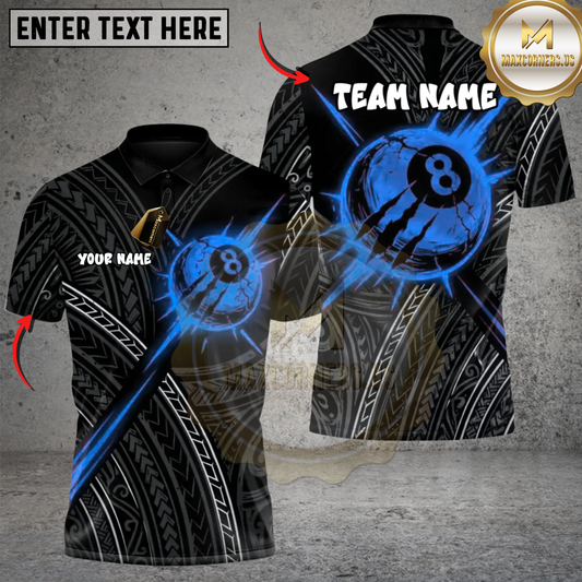 Maxcorners Billiards Bloodcore 8 Strike Multicolor Customized Name, Team Name 3D Shirt