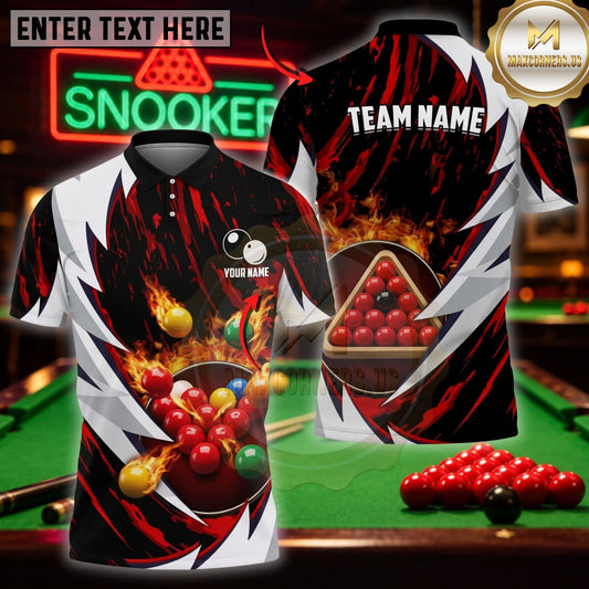 Maxcorners Pool Game Top Fierce Scratch Marks Art Multicolor Customized Name 3D Shirt