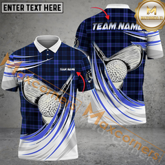 Maxcorners Golf Caro Wind Xmas Multicolor Option Customized Name, Team Name 3D Polo Shirt