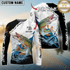 Maxcorners Fishing Water Flow Custom Name & Team Name 3D Shirts
