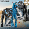 Maxcorners Fishing Sparkling Water Smoke Pattern Design Custom Name & Team Name 3D Shirts