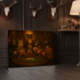 Maxcorners Deer Poker Night 3D Wrapped Canvas