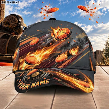Maxcorners Trap & Skeet Shooting Flaming Flying Clay Targets Personalized Name 3D Cap