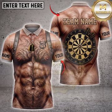 Maxcorners Darts Tattooed Muscular Body Classic Dartboard Personalized Name 3D Unisex Shirt