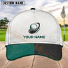 Maxcorners Golf Ball Swing Logo Split Brim Personalized Name 3D Cap (4 Colors)