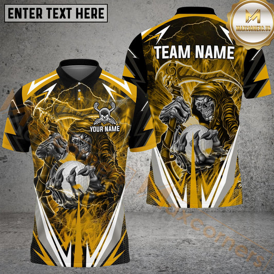 Maxcorners Golf Reaper Colourful Personalized Name, Team Name 3D Shirt (6 Colors)