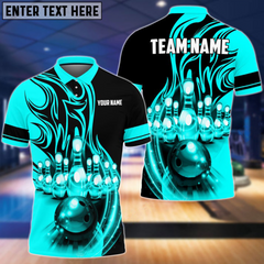 Maxcorners Flame Bowling Ball Break Pins Multicolor Option Customized Name 3D Shirt