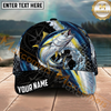 Maxcorners Fishing Olive Compass Scale Water Splash Personalized Name 3D Cap (12 Fish Species)