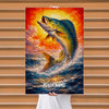 Maxcorners Mahi Mahi Fishing Ocean Wave Sky Style Personalized Name 3D Poster