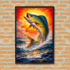 Maxcorners Mahi Mahi Fishing Ocean Wave Sky Style Personalized Name 3D Poster