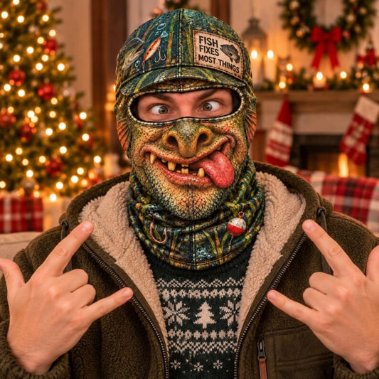 Maxcorners Swamp Monster Fish Face Funny Tongue Out Fish Fixes Most Things Cap Personalized 3D Balaclava Face Mask