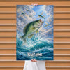 Maxcorners Crappie Fishing High Jump Ocean Sky Style Personalized Name 3D Poster